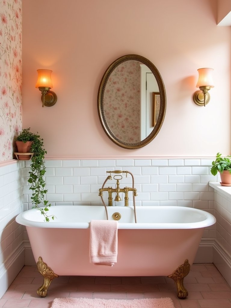 pale apricot bathroom oasis
