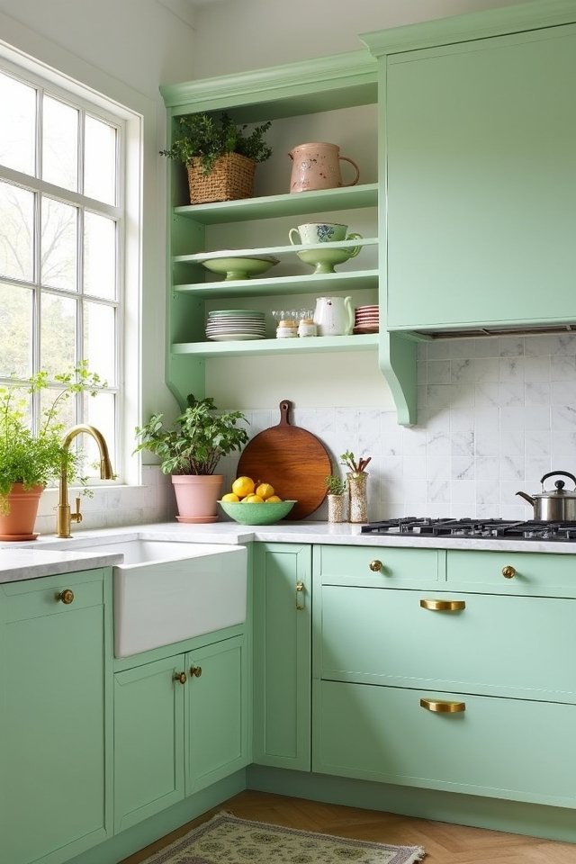 pale pistachio kitchen transformation