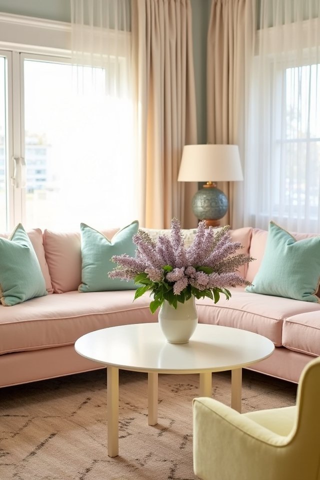 pastel accents brighten spaces