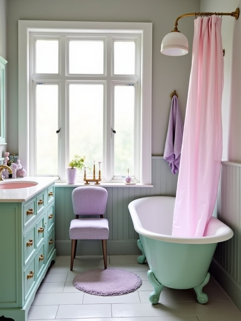 pastel accents on gray