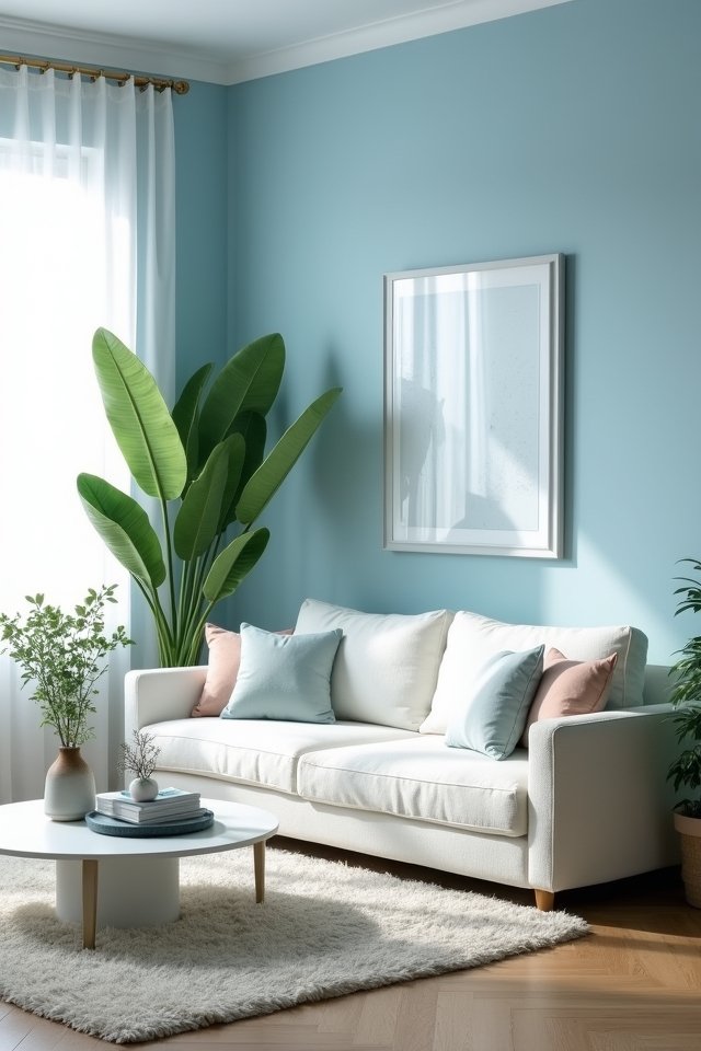 pastel blue tranquil oasis