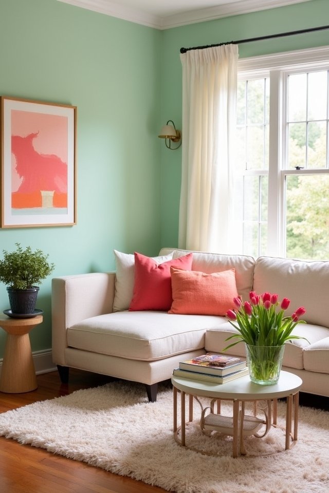 pastel decor with coral