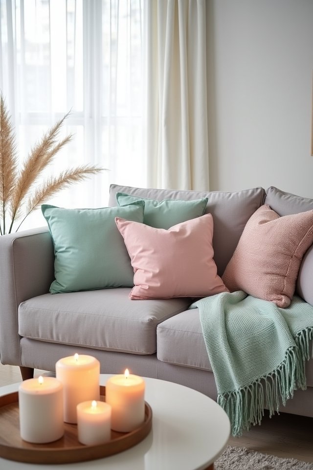 pastel pillows for cozy chic