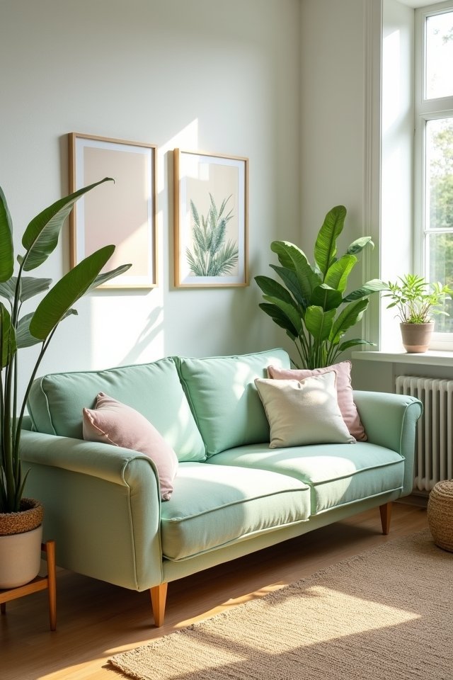pastel sofa in bright serenity