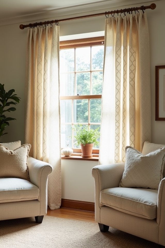 patterned beige curtain charm