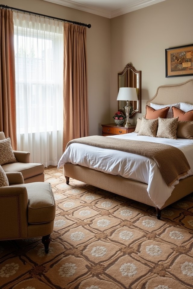 patterned tan brown carpets