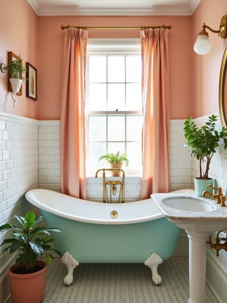peachy bathroom summer oasis