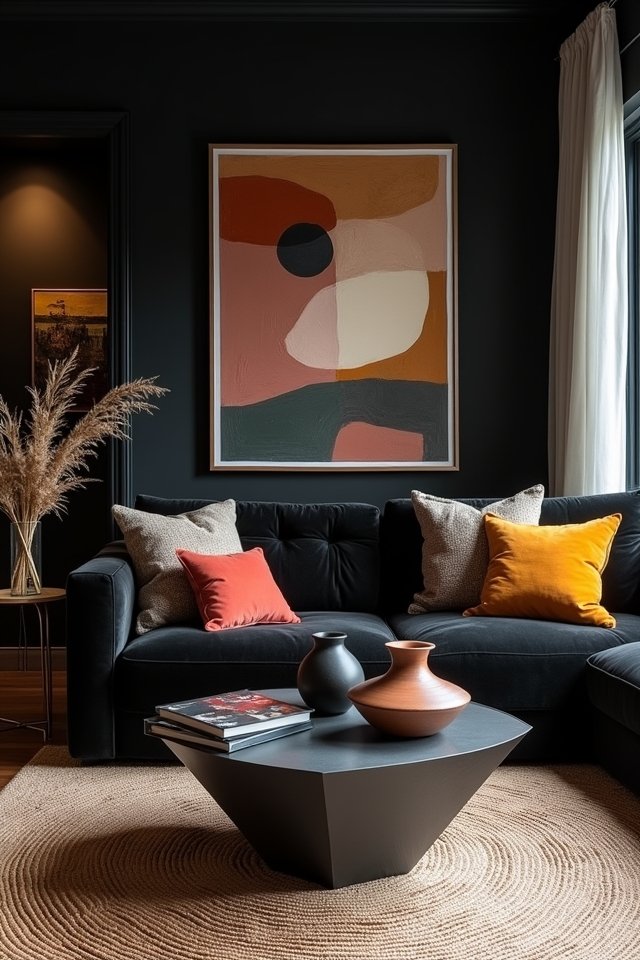 personalized black living room