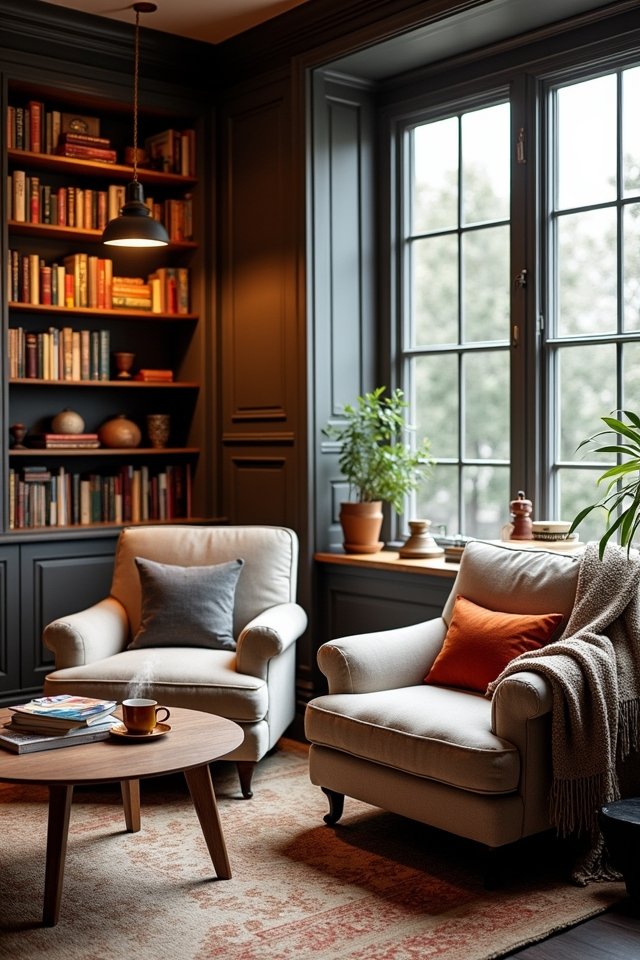 personalized cozy library space