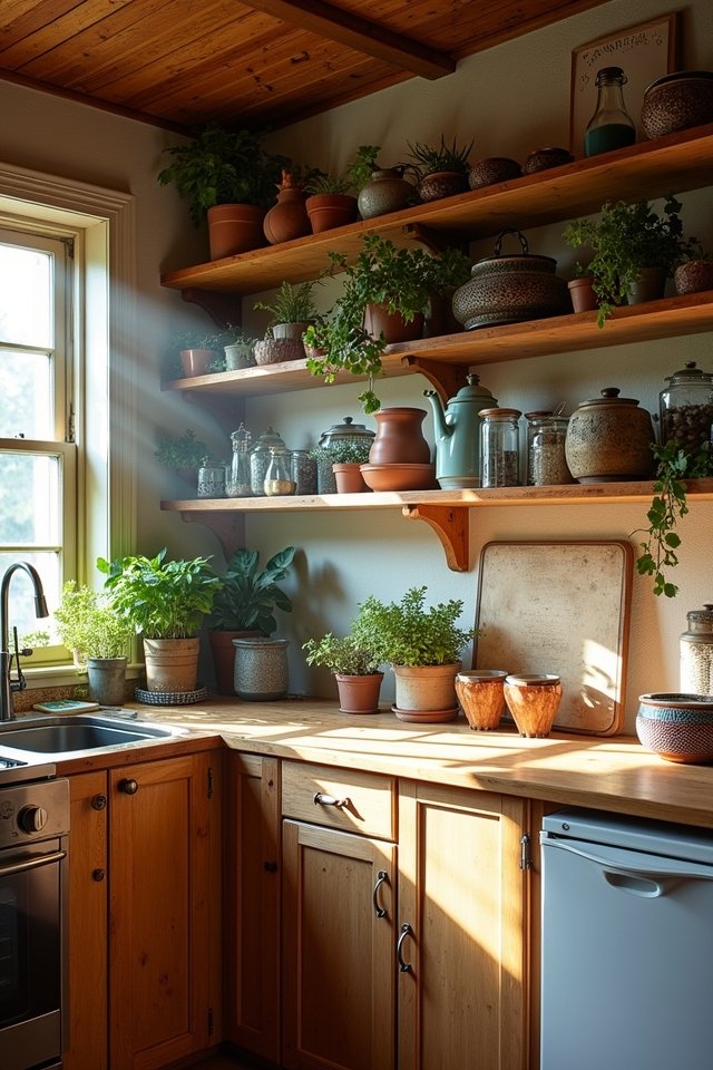 personalized open kitchen shelves