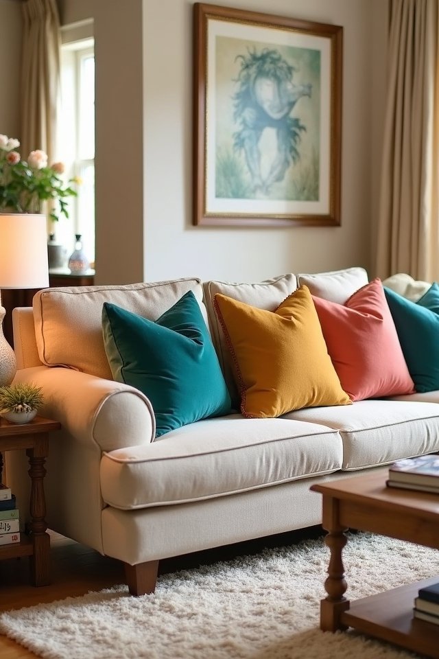 pillows add vibrant color