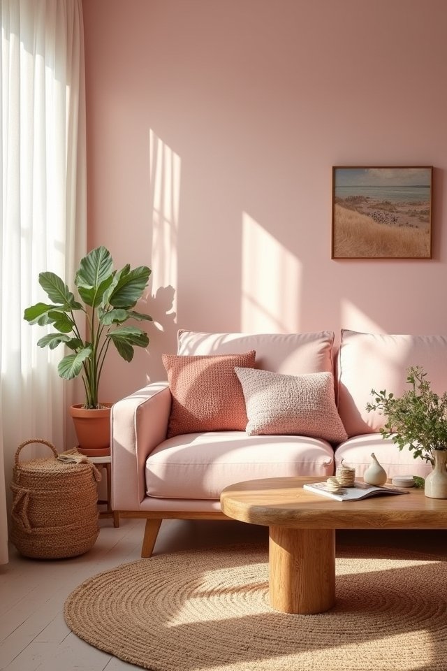 pink and natural elements