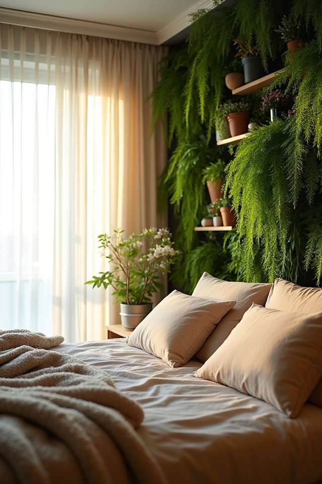 plants as headboard alternatives