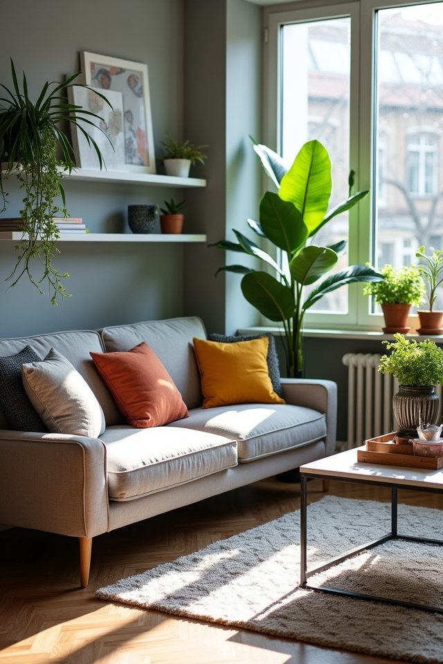 plants brighten grey spaces