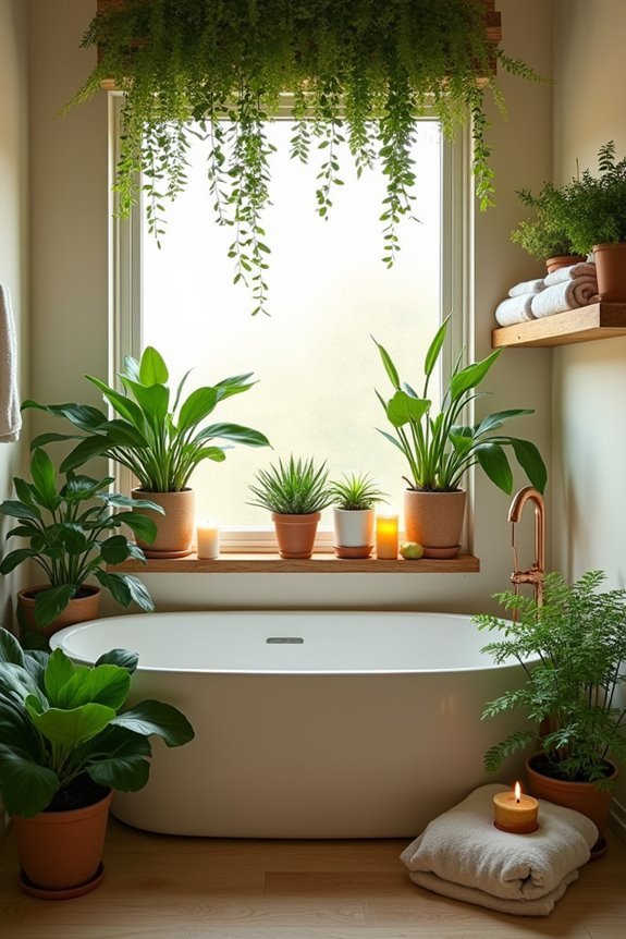 plants create spa like atmosphere