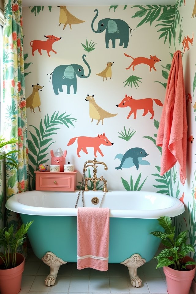 playful animal prints bathroom