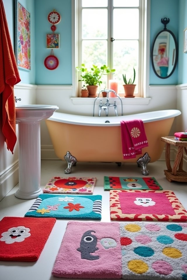 playful bathroom rug designs