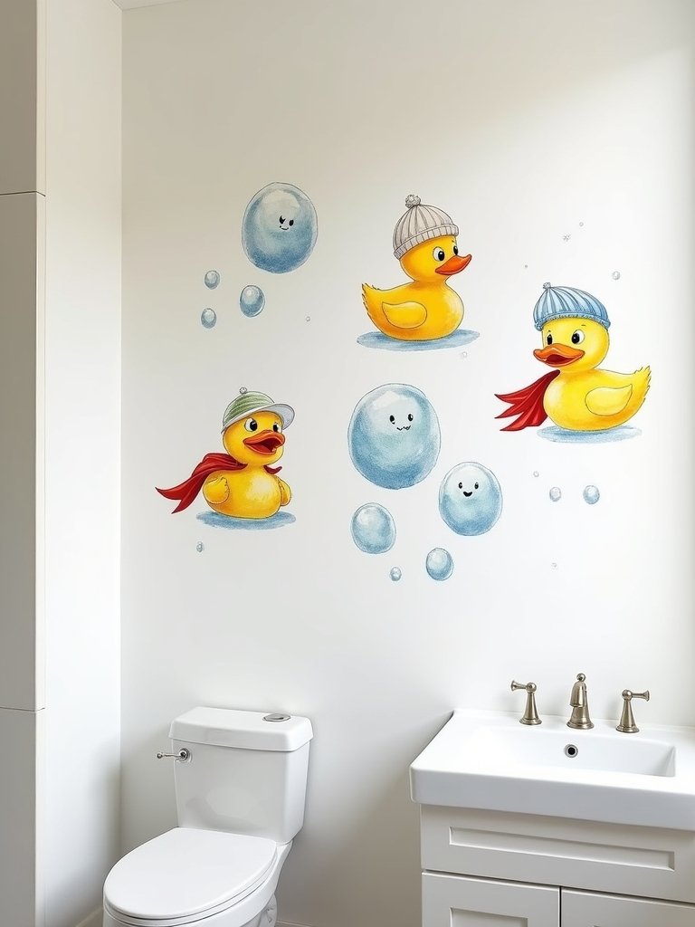 playful bathroom wall art