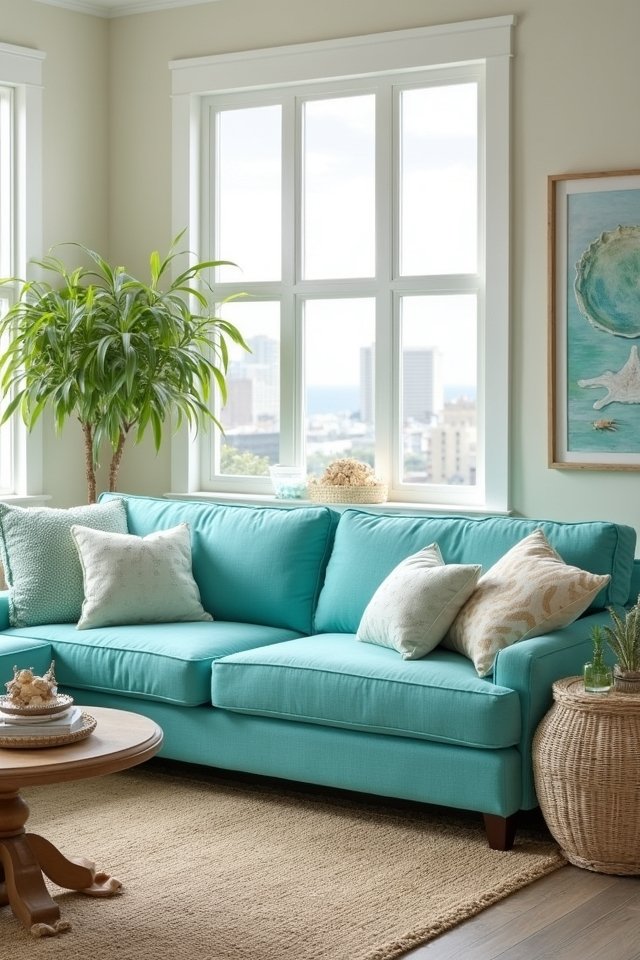 playful coastal turquoise decor