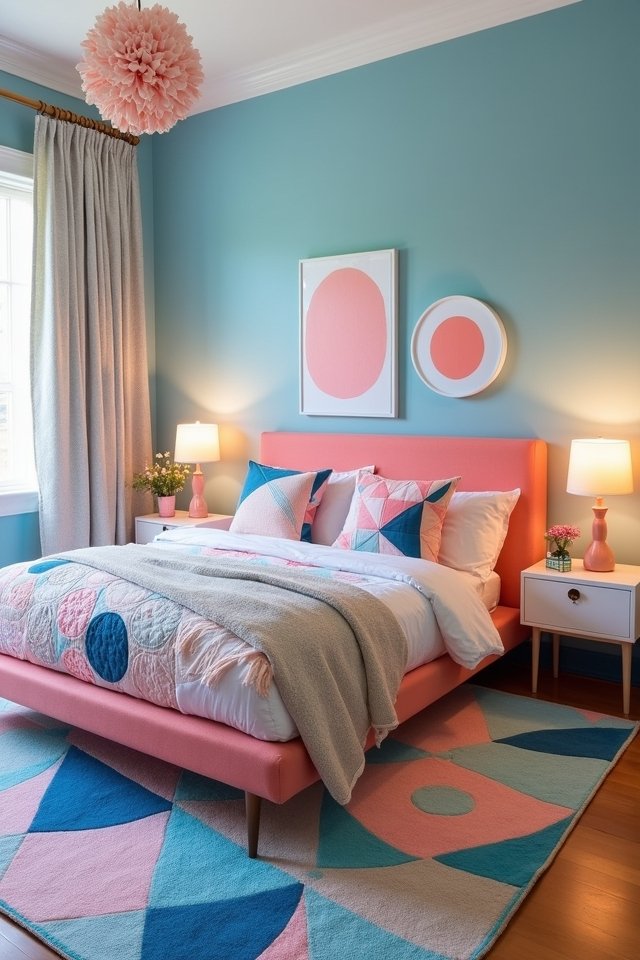 playful geometric bedroom designs