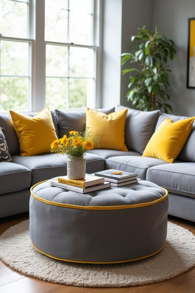 playful grey ottoman accessory