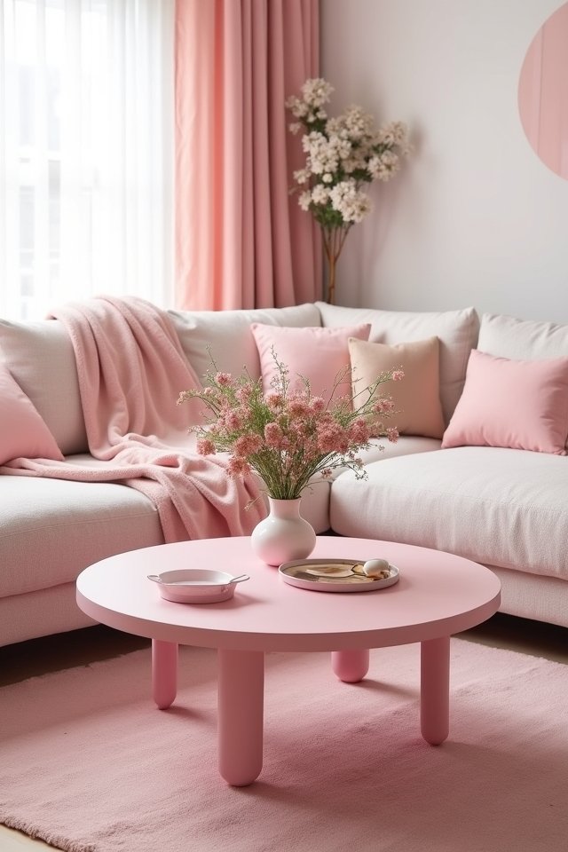 playful pink coffee table