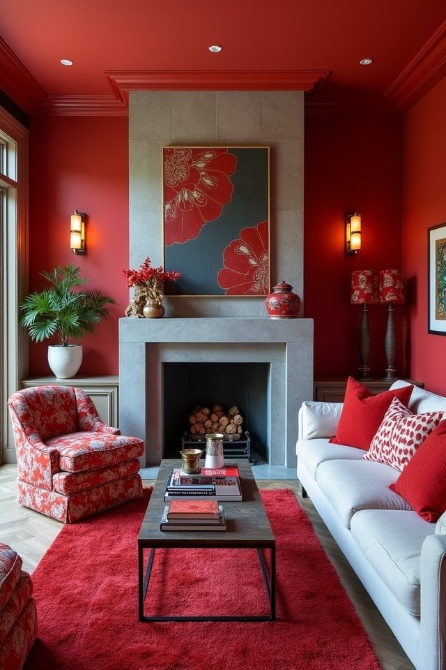 playful red accents showcased