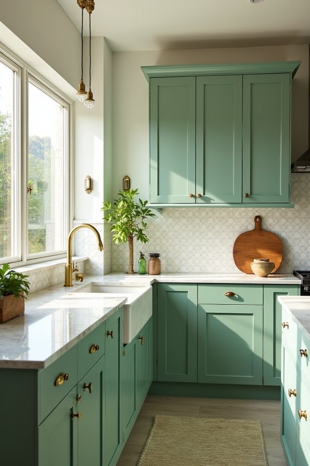 playful sage green tiles