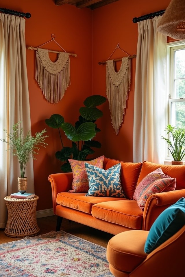 playful vibrant orange furniture