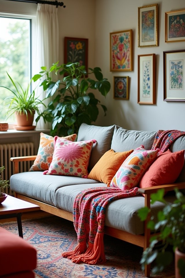 playful vibrant throw pillows
