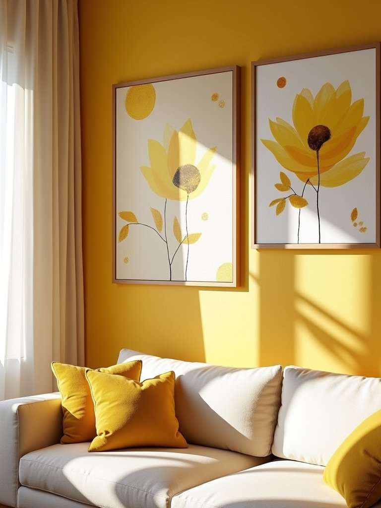 playful vibrant yellow artwork
