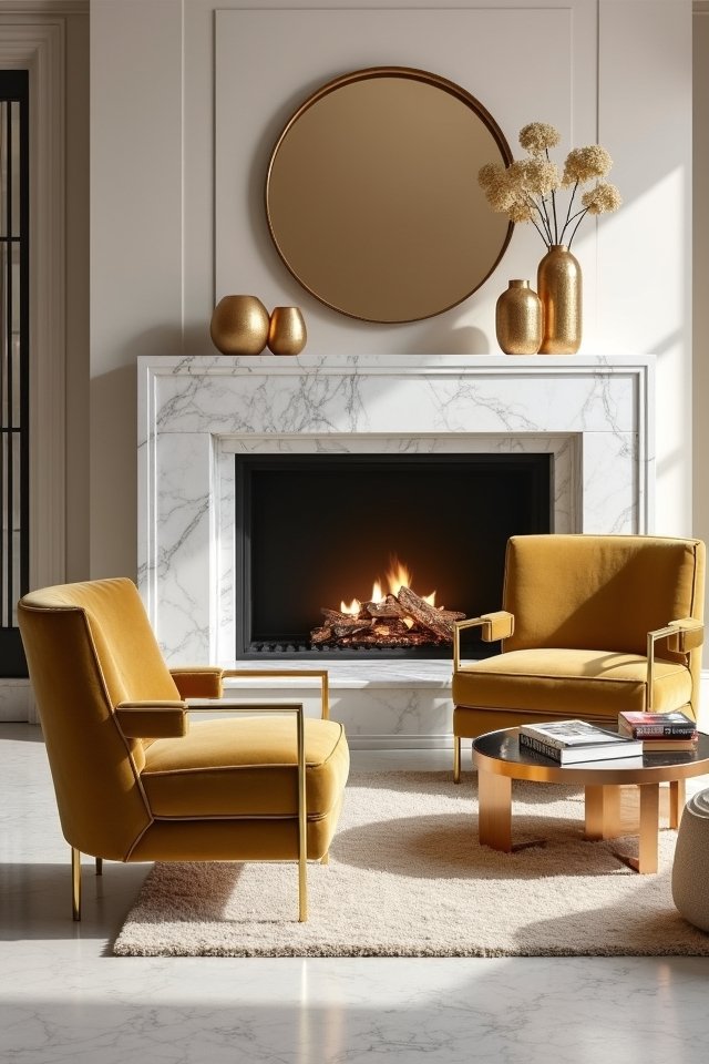 plush gold accent chairs