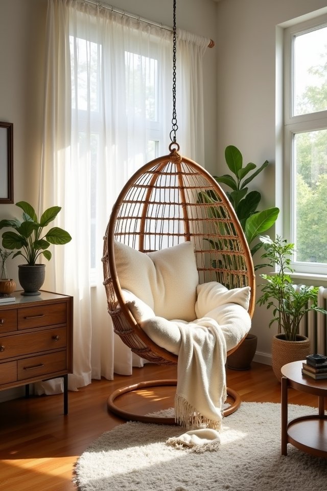 plush hanging chair luxury