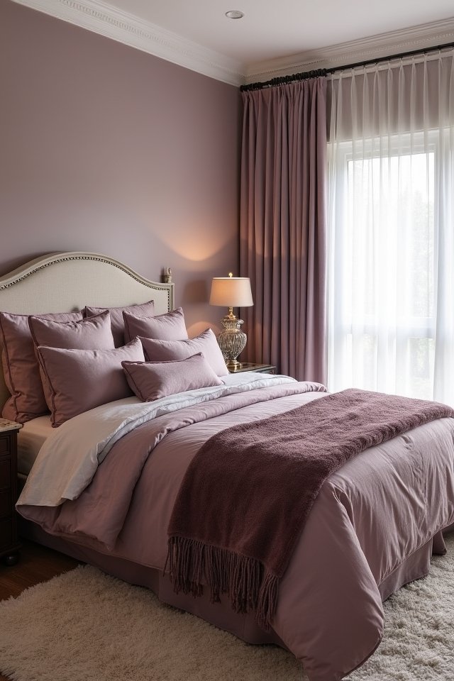 plush mauve bedding comfort