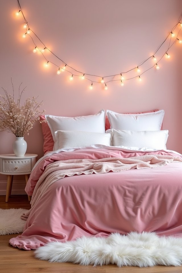 plush pink velvet bedding
