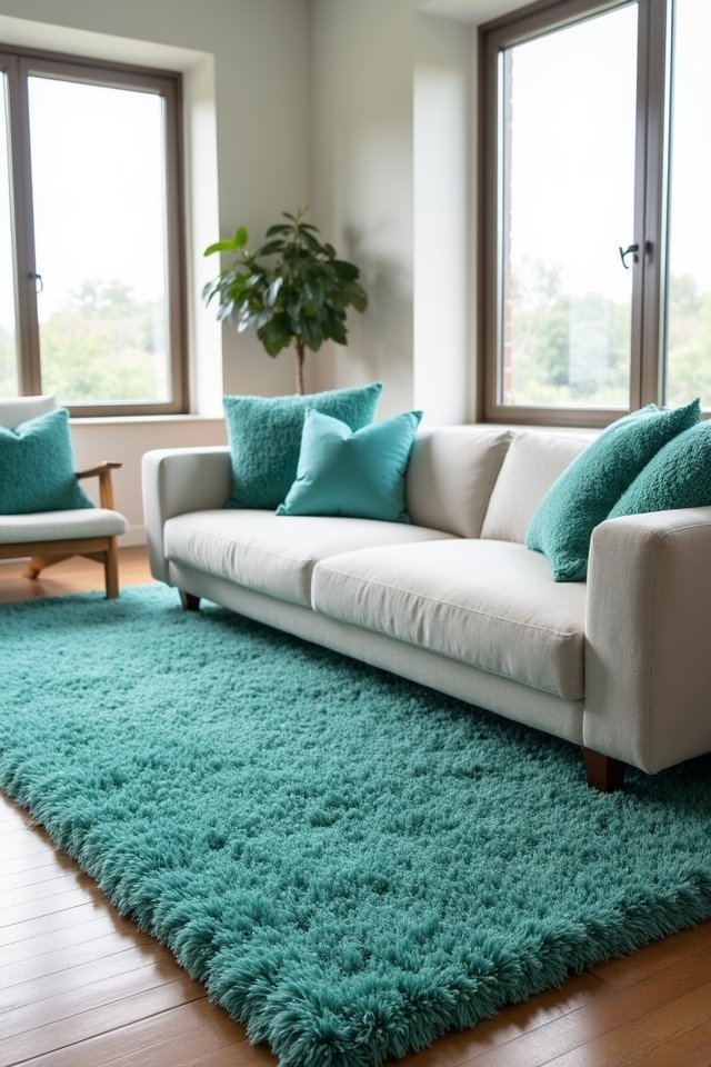 plush seafoam shag rug