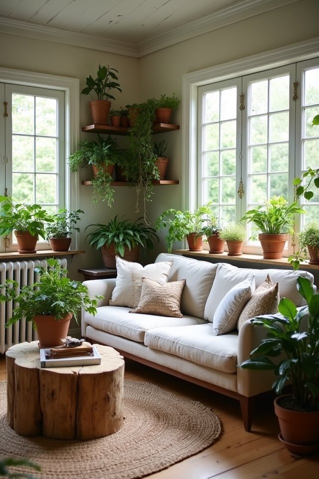 potted plants brighten interiors