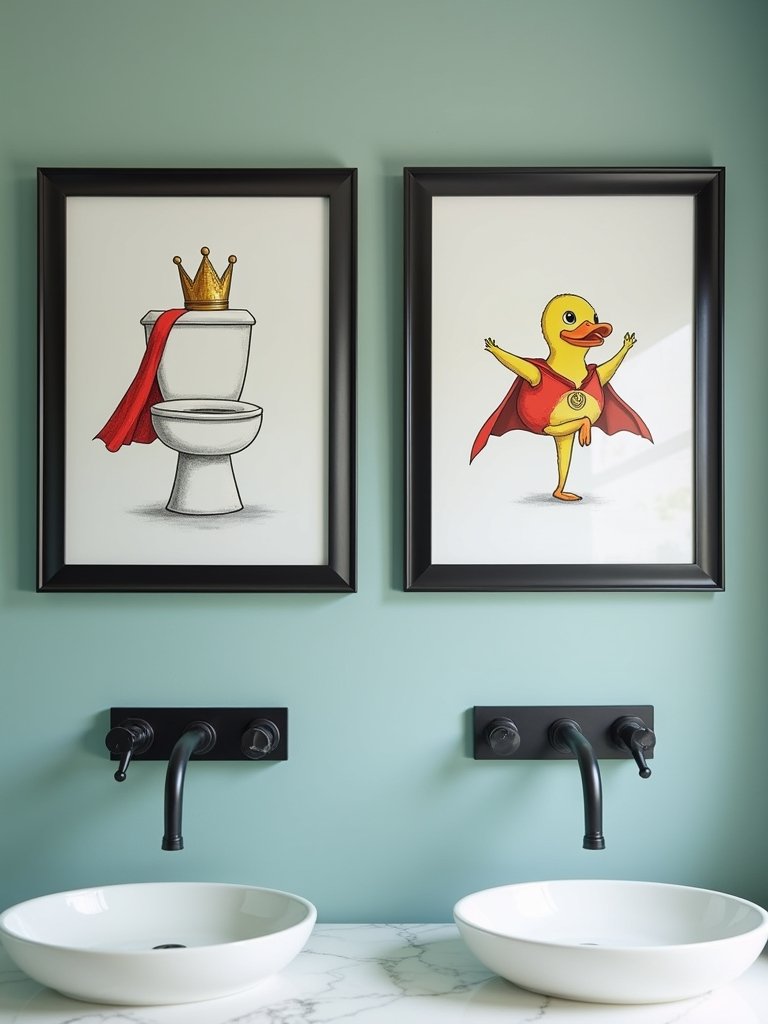 punny prints for bathrooms