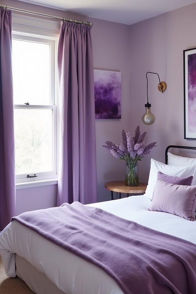 purple artwork adds personality