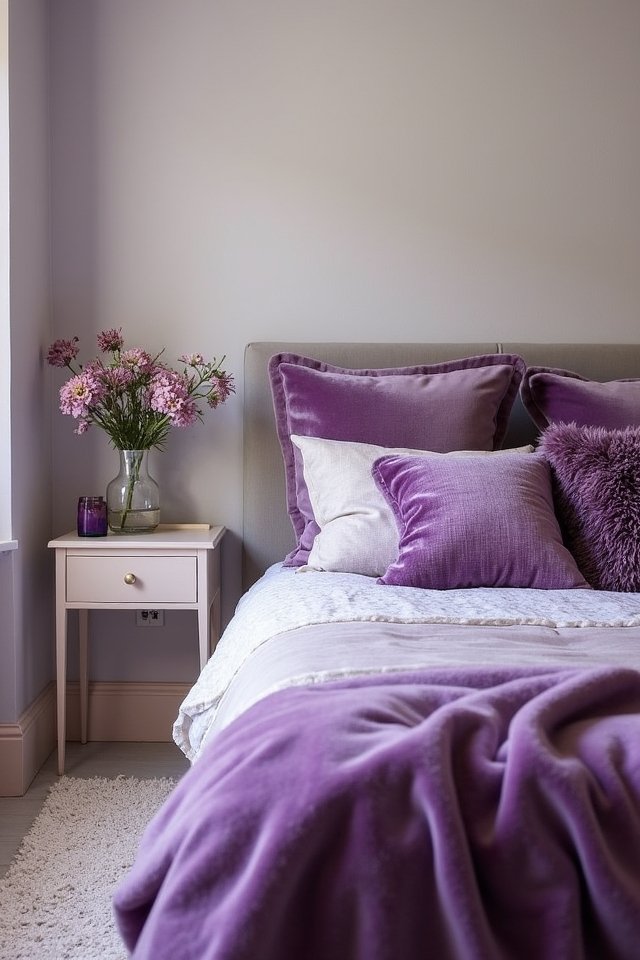 purple pillow charm accents