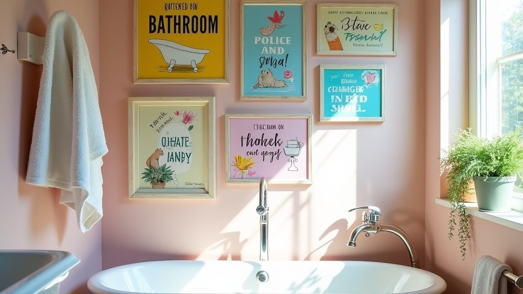 quirky bathroom wall art