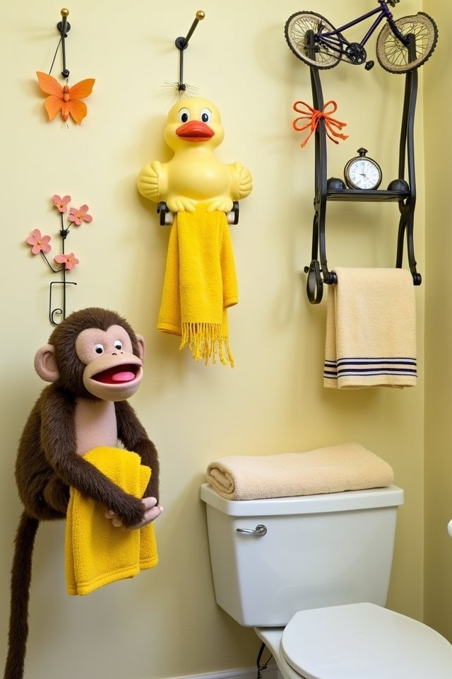 quirky towel holders laughter