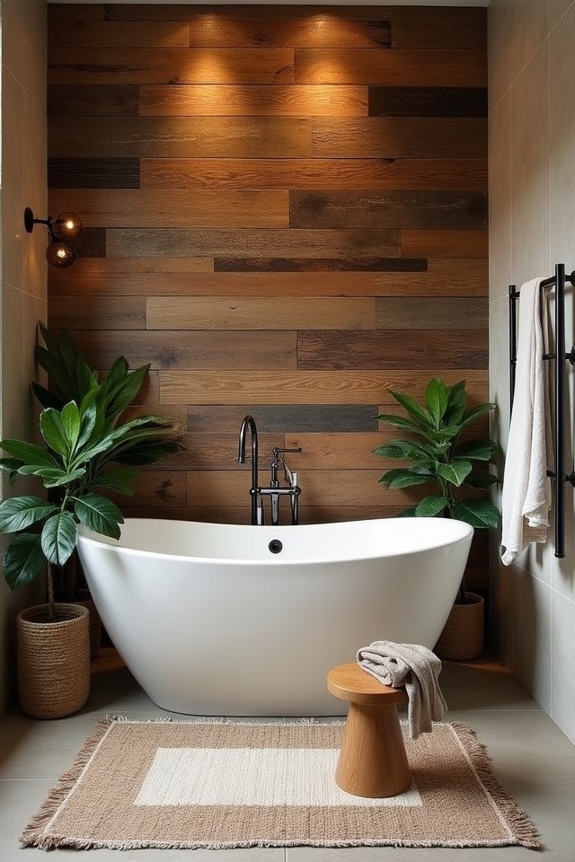 reclaimed wood bathroom accents