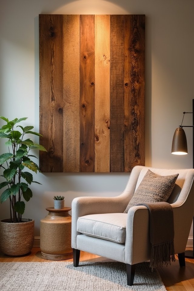 reclaimed wood wall creativity