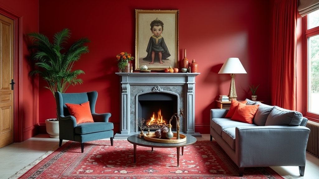red living rooms inspiration