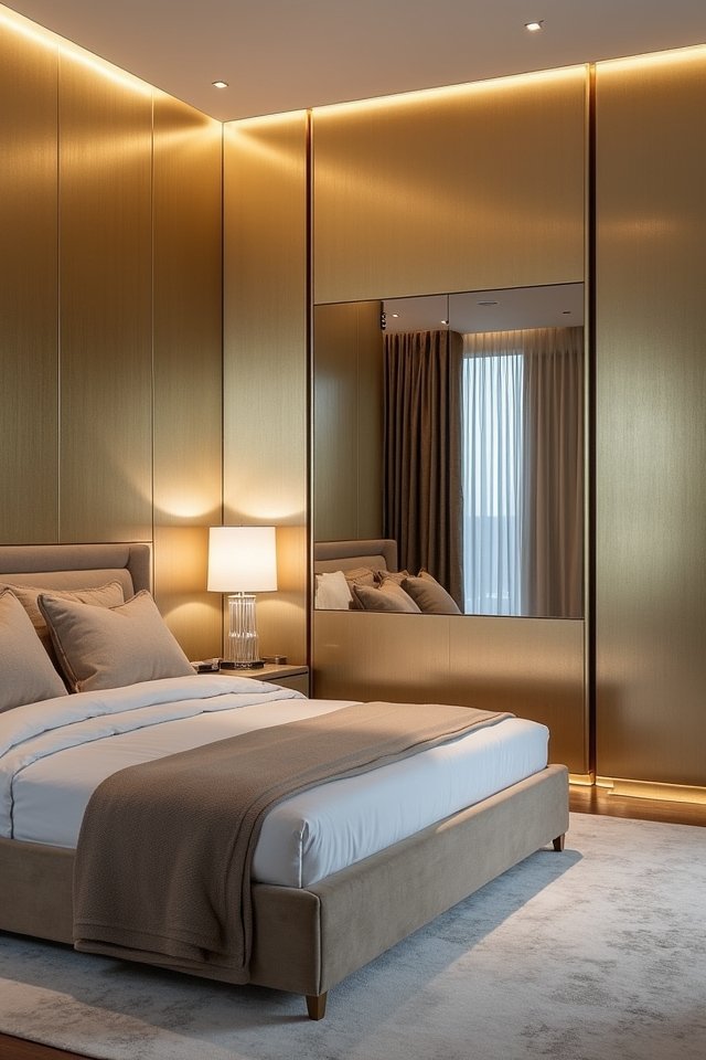 reflective metallic bedroom decor
