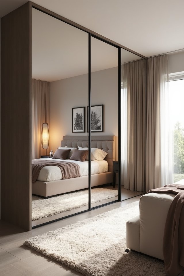 reflective wardrobe for elegance