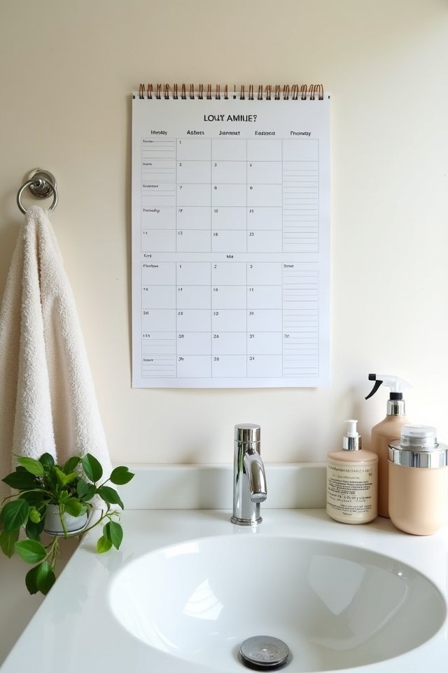 regular bathroom cleaning schedule