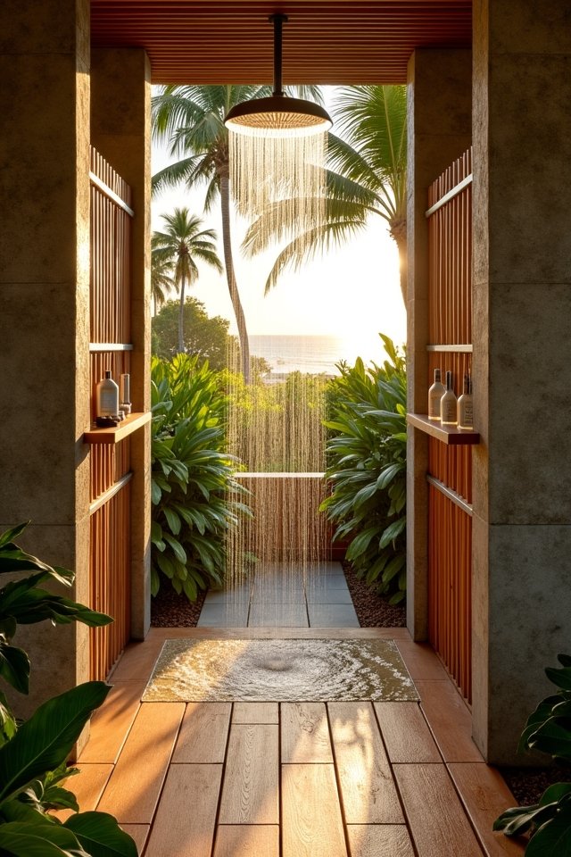 rejuvenating outdoor shower experience