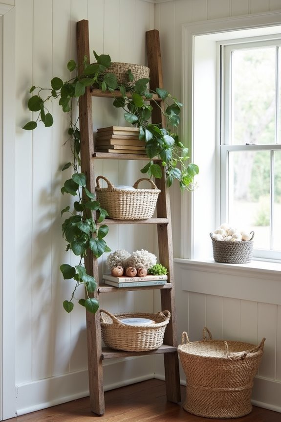repurposed ladder home decor